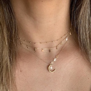 Hollow moon light short necklace best sale