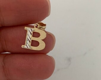 14K Gold Initial Pendant, Yellow Gold Initial, Sparkly Initial, Minimalist Jewelry, Gift for her