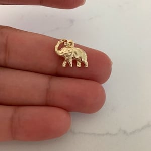 14K Solid Gold Elephant Pendant | Yellow Gold Pendant | Shiny Elephant Pendant | 14K Solid Gold Pendant