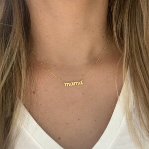 Colar Mãe personalizado em ouro 14K | Colar artesanal para mamãe | Colar da mamãe | Faça seu próprio colar com nome