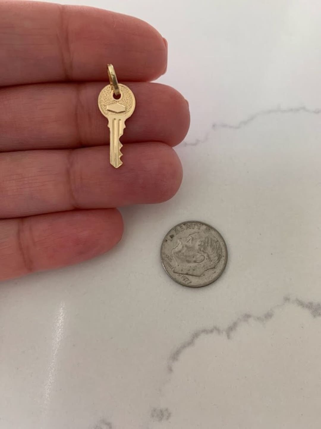 14K Solid Gold Key Pendant | Key Charm | Infinity Pendant | Key Pendant ...