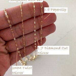 14K Yellow Gold Mirror Chain, Gold Chain, 2MM Twisted Mirror Chain ...
