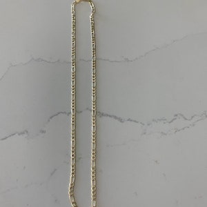 14K Yellow Yellow 3.5mm Hollow Figaro 3+1 Chain, Figaro Necklace, Mens Chain, Unisex Chain, Figaro, Gold Figaro Chain Necklace image 6