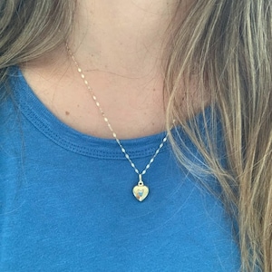 14k Solid Gold Heart Necklace for Women | Puffed Heart Pendant Necklace | 14K Real Gold Heart Jewelry | Gold Love Necklace | Valentines Gift