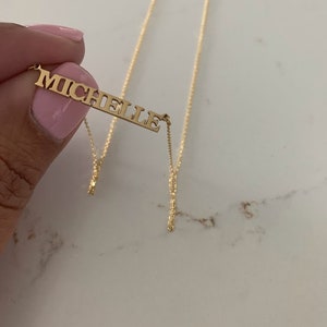 Colar com nome personalizado em ouro 14K de 4MM | Colar feito à mão para ela | Colar personalizado | Faça seu próprio colar com nome | Colar com nome