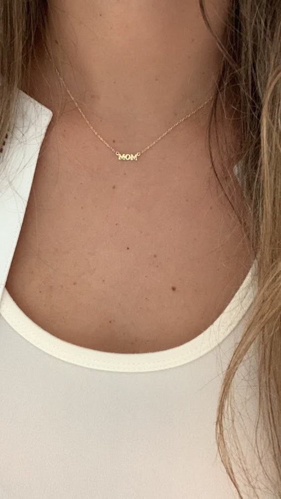 14k gold mom necklace discount