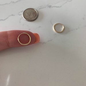 Thin Hoops in 14K Gold, Gold Hoops, Solid Gold Hoops, Gold Earrings, Gold Thin Hoops, JLO Hoops, BEST SELLER, 14KY 1mm Hoop Earrings