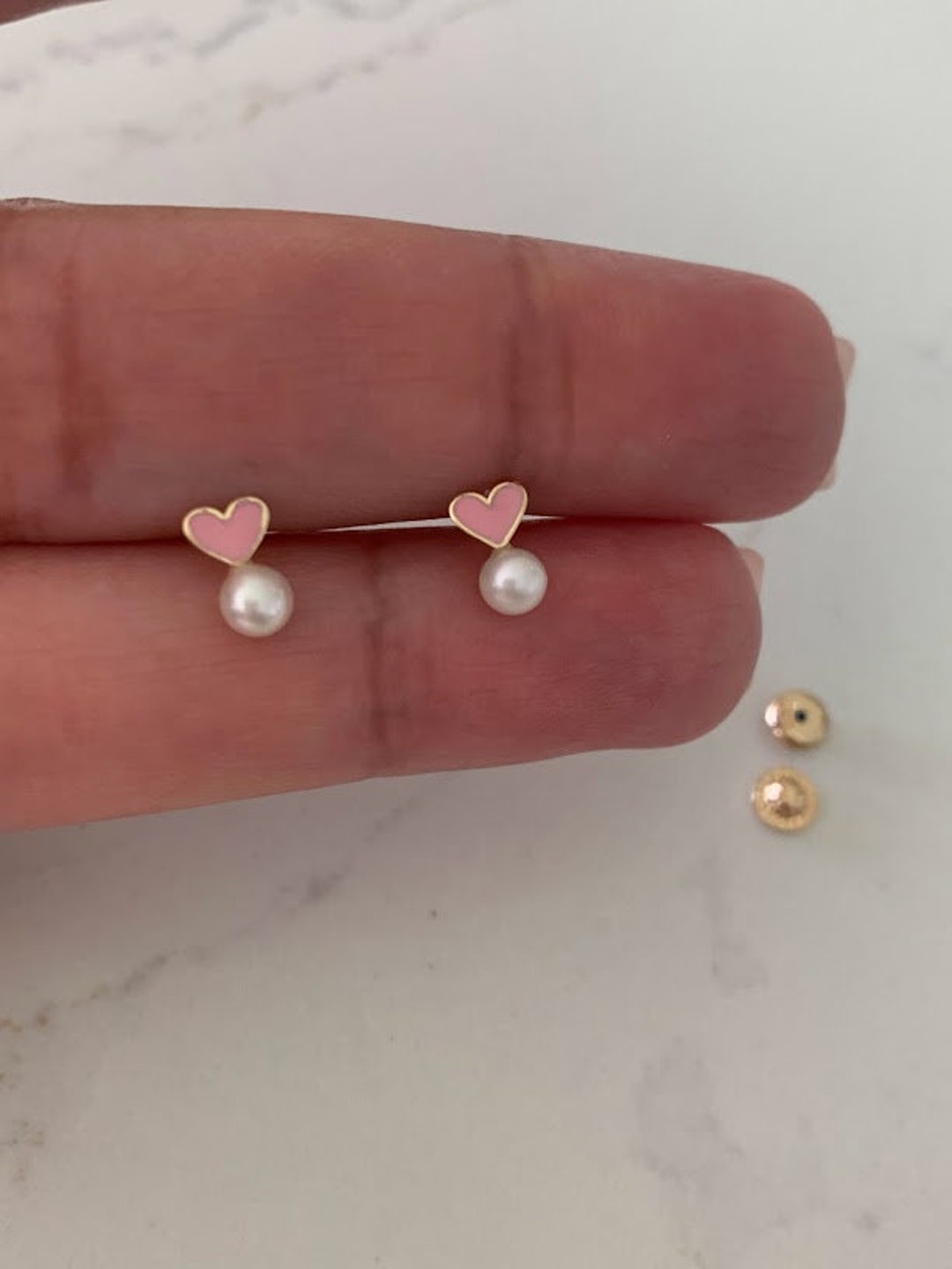Pearl Studded Heart Earrings