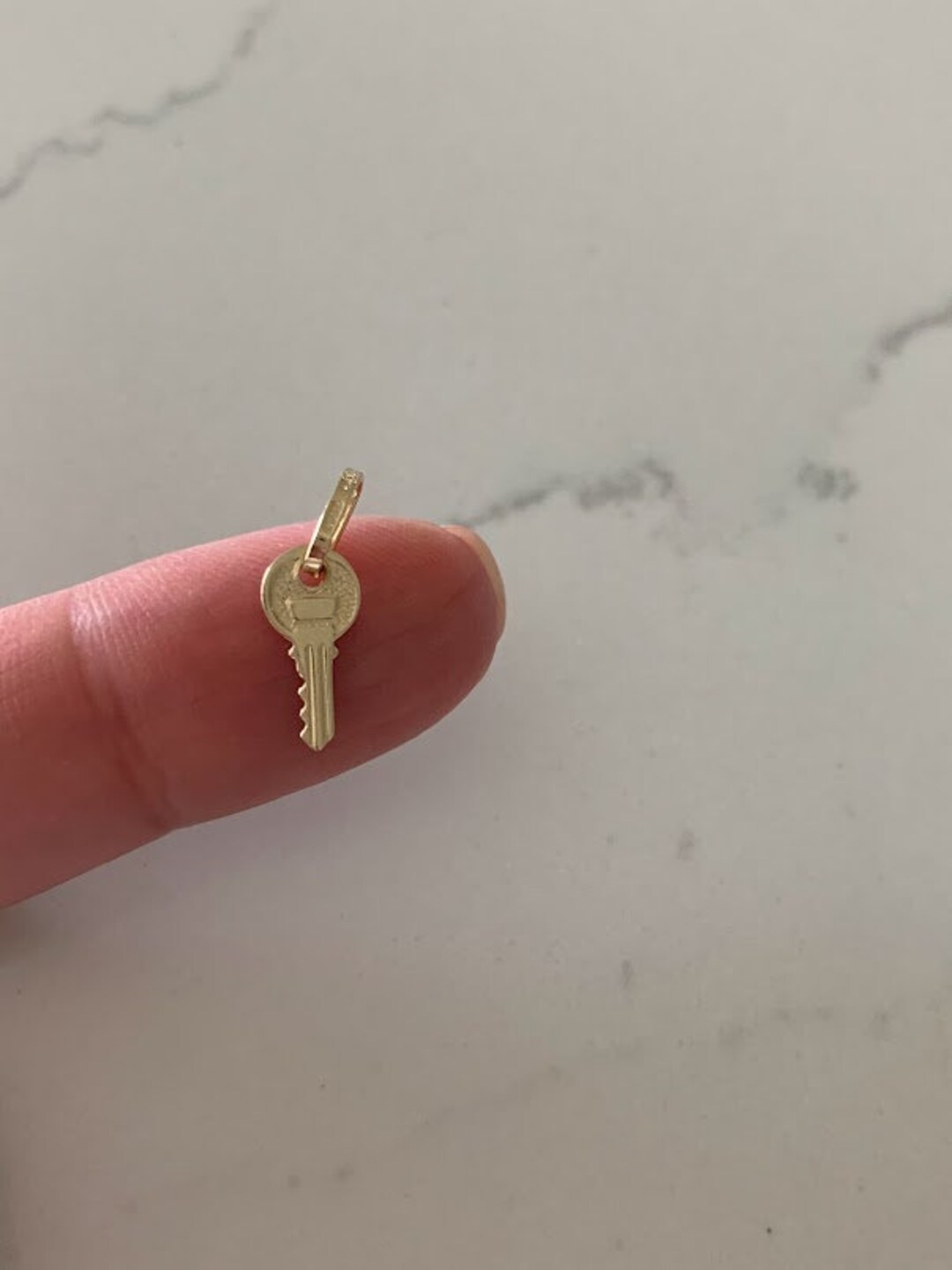 14K Solid Gold Key Pendant Key Charm Infinity Pendant Etsy