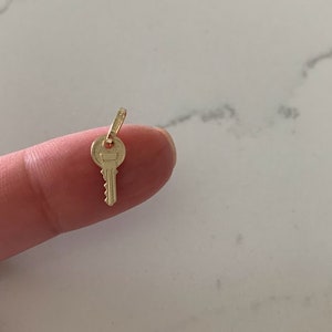14K Solid Gold Key Pendant | Key Charm | Infinity Pendant | Key Pendant | Dainty Pendant
