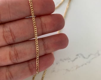 2MM 14K Gold Cuban Link Chain