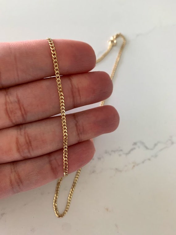 2MM 14K Gold Cuban Link Chain 14K Gold Cuban Chain Layering Gold