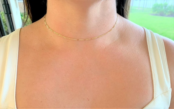 14 Karat Weißgold Massiv Damen Omega Link Halsband Halskette Italien