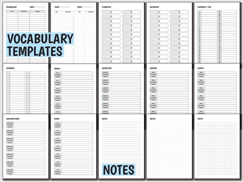Learn Korean ULTIMATE BUNDLE Korean Vocabulary, Learn Korean Hangul Alphabet, Korean Language Study Notebook, Korean Flashcards image 14