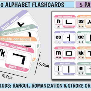Learn Korean ULTIMATE BUNDLE Korean Vocabulary, Learn Korean Hangul Alphabet, Korean Language Study Notebook, Korean Flashcards image 10