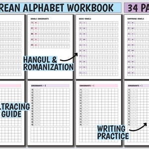 Learn Korean ULTIMATE BUNDLE Korean Vocabulary, Learn Korean Hangul Alphabet, Korean Language Study Notebook, Korean Flashcards image 5
