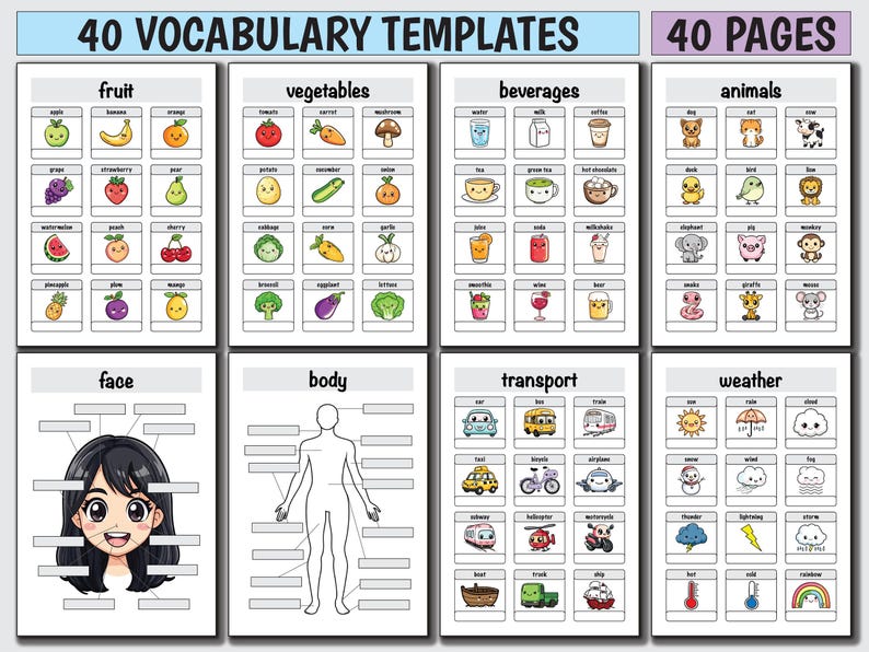 Learn Korean ULTIMATE BUNDLE Korean Vocabulary, Learn Korean Hangul Alphabet, Korean Language Study Notebook, Korean Flashcards image 7