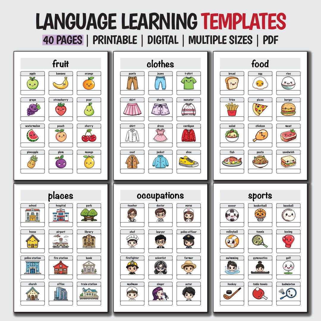 Language Learning Planner, Language Study Notebook, Vocabulary Notebook ...