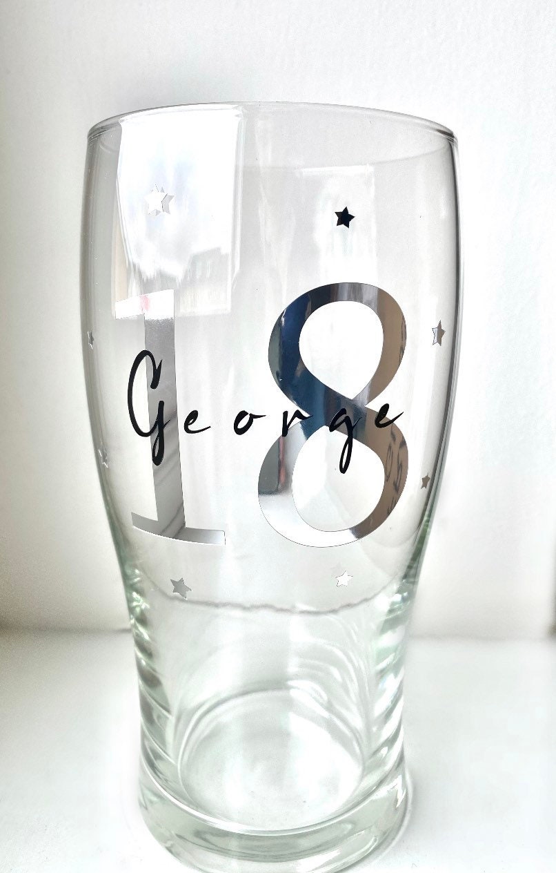 Personalised Pint Glass Birthday Gift Present Etsy