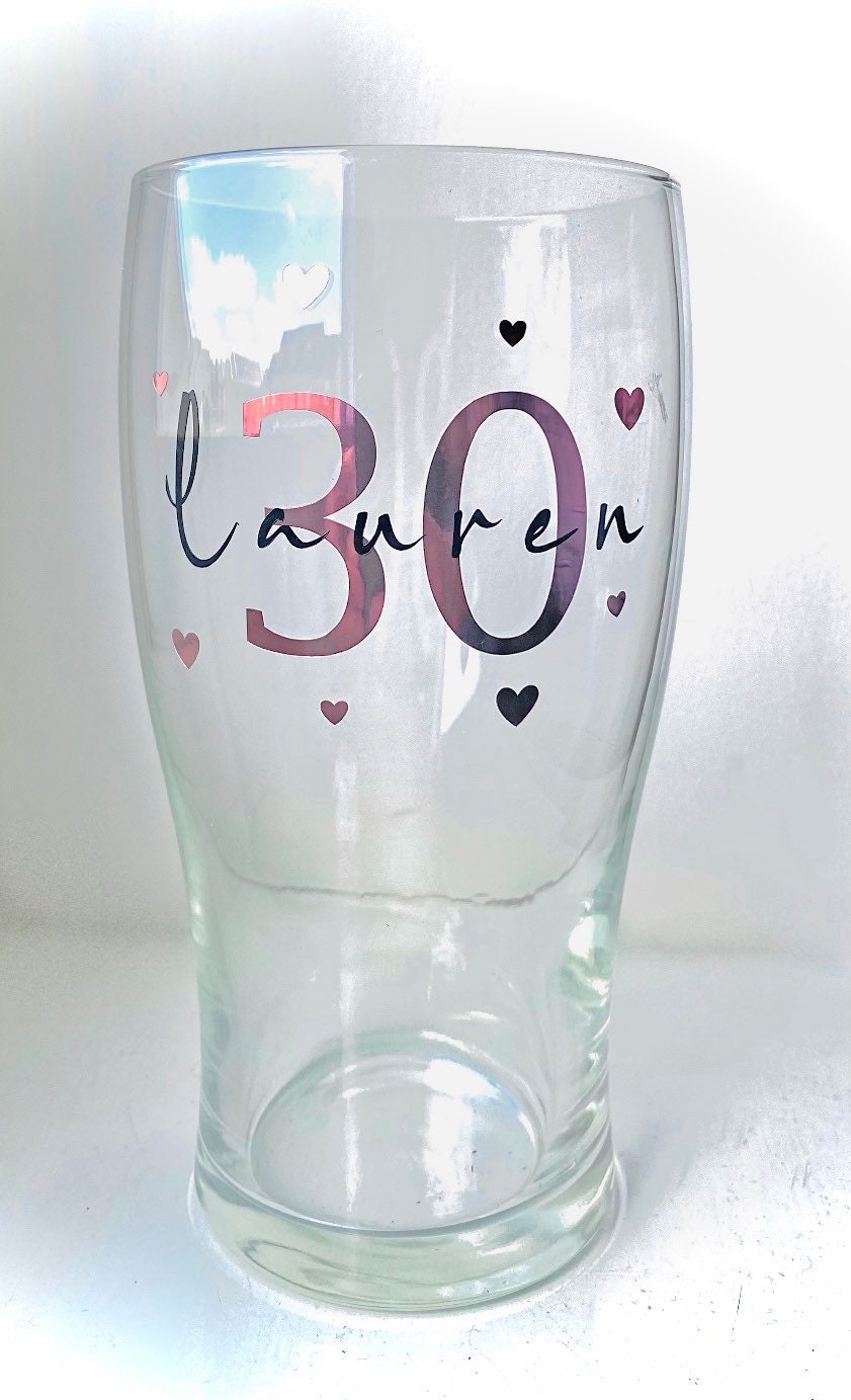Personalised Pint Glass Birthday Gift Present Etsy