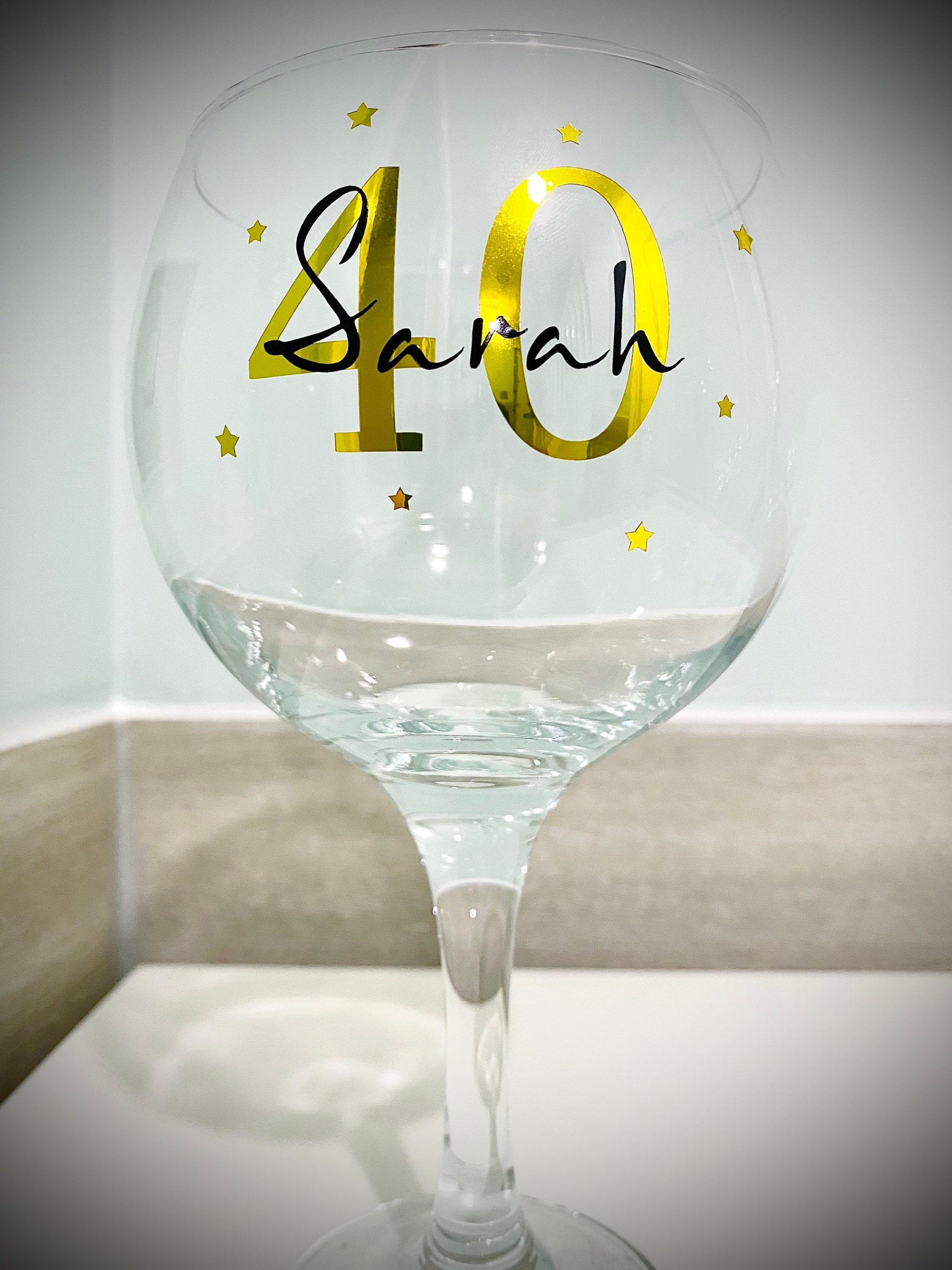 Personalised Gin Glass Birthday Gift Present Etsy