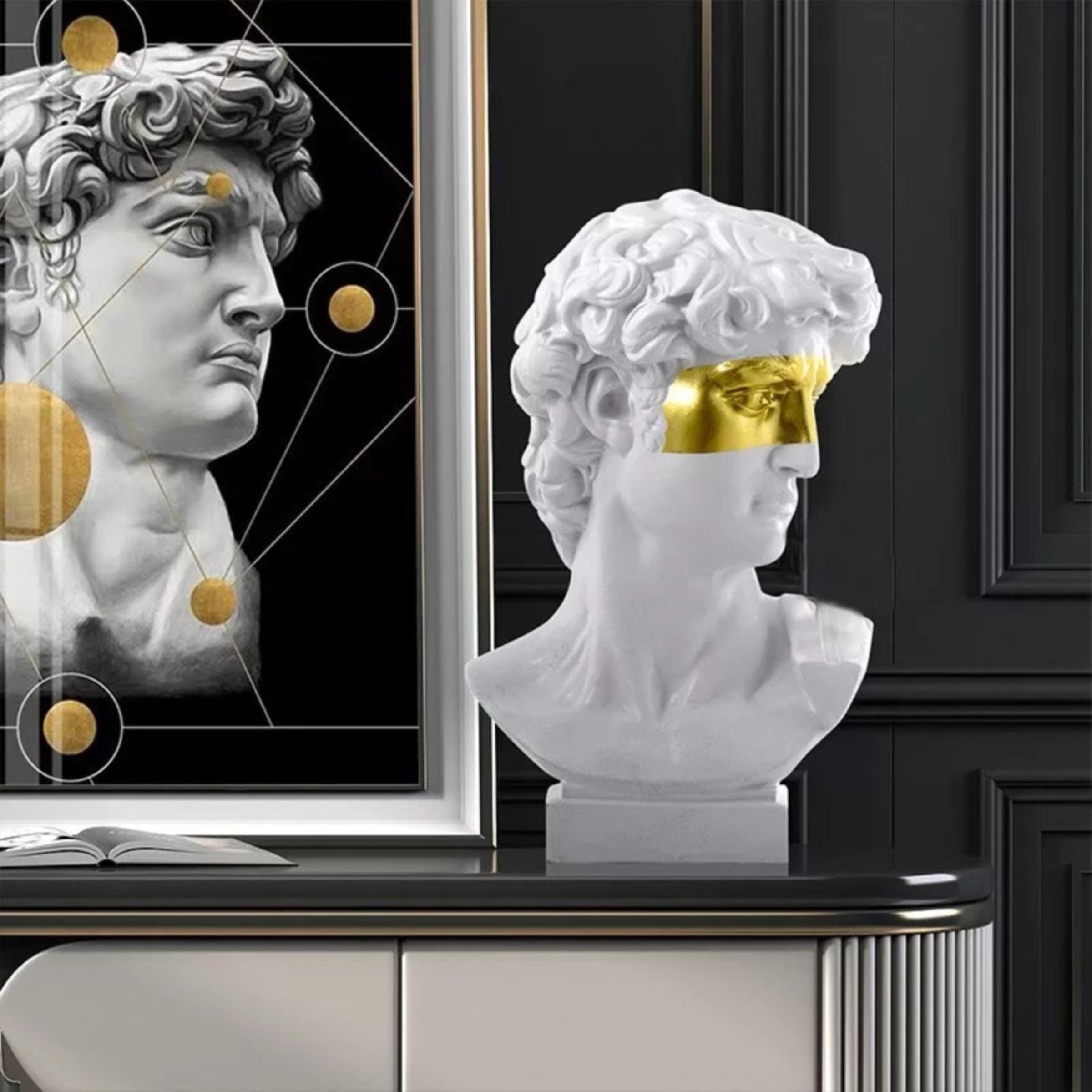 Contemporary Statue of David in Golden Resin Interior Etsy