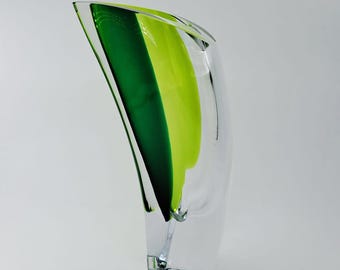 Vintage Kosta Boda Crystal Vase: Signed Göran Wärff 