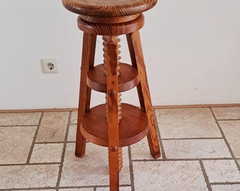Vintage-Hocker aus skandinavischem Kiefernholz im Architektenstil