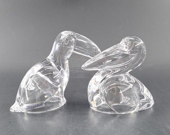 Set of two crystal glass toucan by Villeroy and Boch Germany