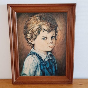 Lámina enmarcada vintage de un niño llorando de Mirko Basaldella