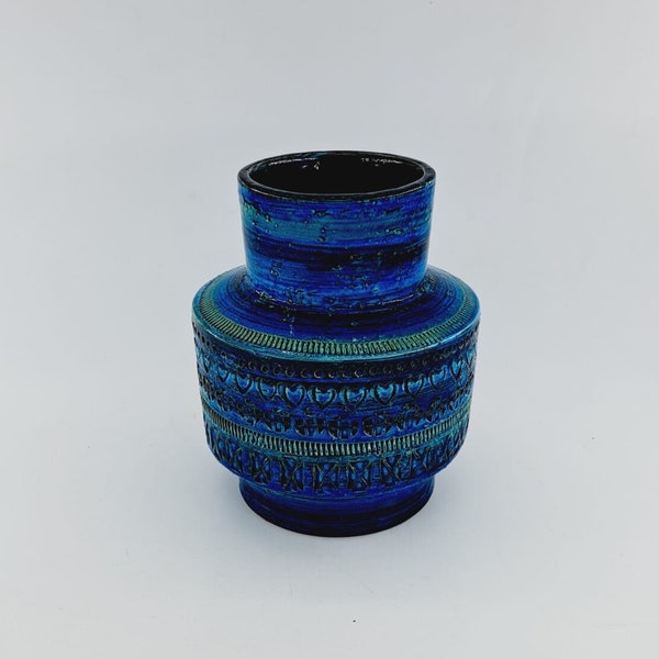 Vintage Aldo Londi Bitossi Rimini blue ceramic vase 712