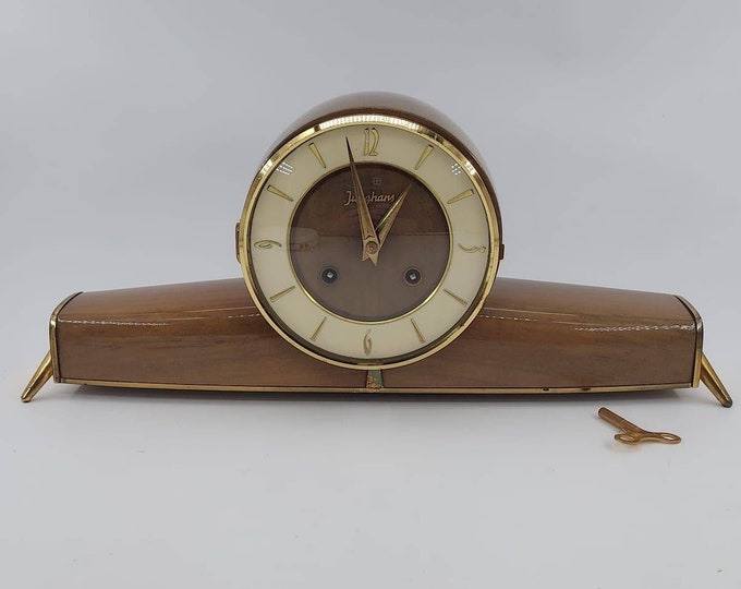 Vintage Wooden Junghans Mantle Clock Etsy