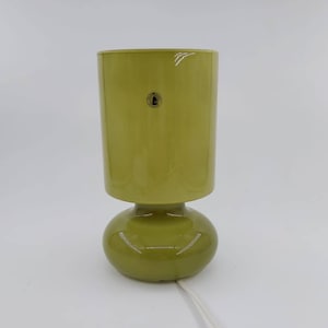 Vintage Handmade glass moss green IKEA Lykta mushroom table lamp