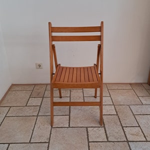 Vintage wooden Mid-century folding chair