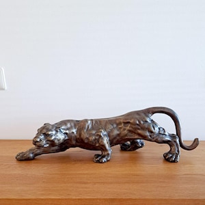 XL bronze jaguar sculpture