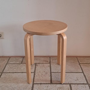 Vintage wooden Ikea Frosta stool ref Alvar Aalto