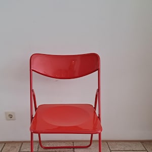 Vintage Ikea Ted red folding chair by Niels Gammelgaard