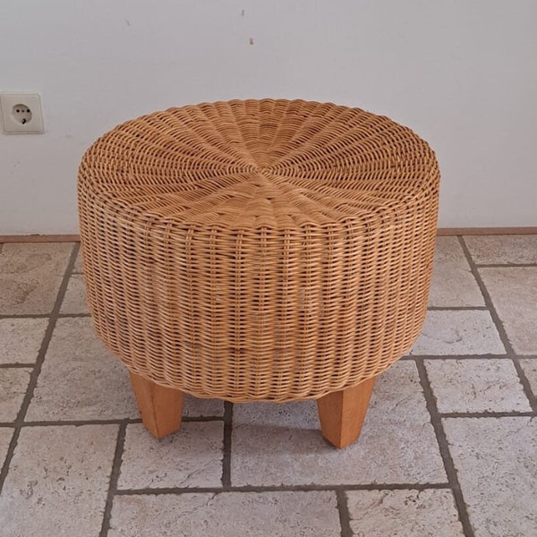 Rattan Ottoman Etsy