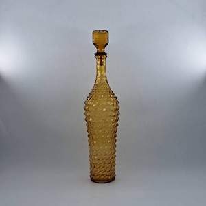 Mid-century amber Italian glass Empoli Genie carafe