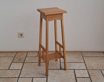 Vintage light oak wooden plant stand