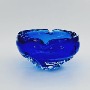Vintage Murano blue bowl ash tray