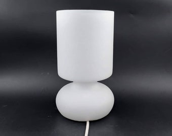 Vintage Handmade frosted white glass IKEA Lykta mushroom table lamp