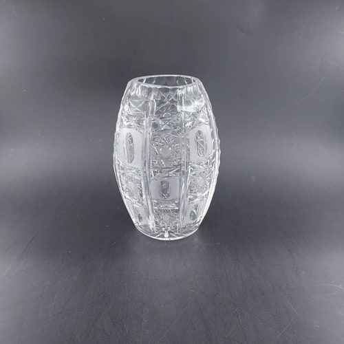 Vase bohème vintage en cristal taillé à la main