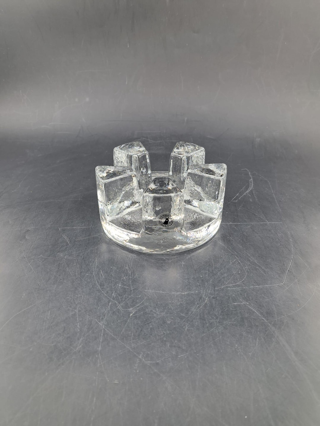Vintage Brutalist Crystal Tealight Cozy Rechaud Stövchen by Ikea