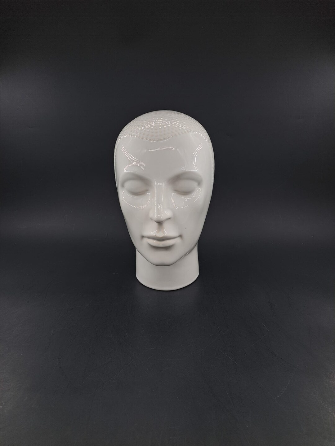 Vintage Ceramic Mannequin Head Headphone Stand Royal Crown Etsy