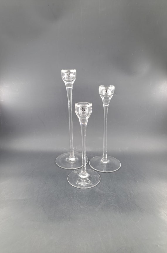 Set of Three Ikea Blomster Glass Candle Holders