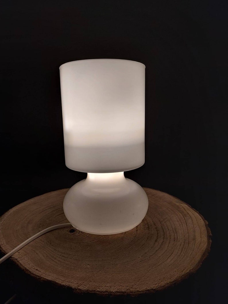 Vintage Handmade white Ikea lykta mushroom lamp table lamp night lamp image 7