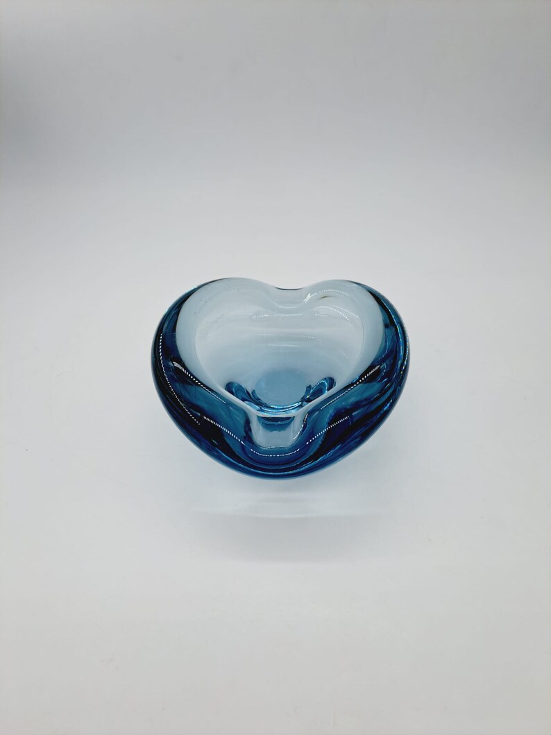 Vintage Blue Glass Ashtray by per Lutken for Holmegaard Denmark Etsy