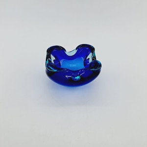 Vintage blue glass Murano bowl