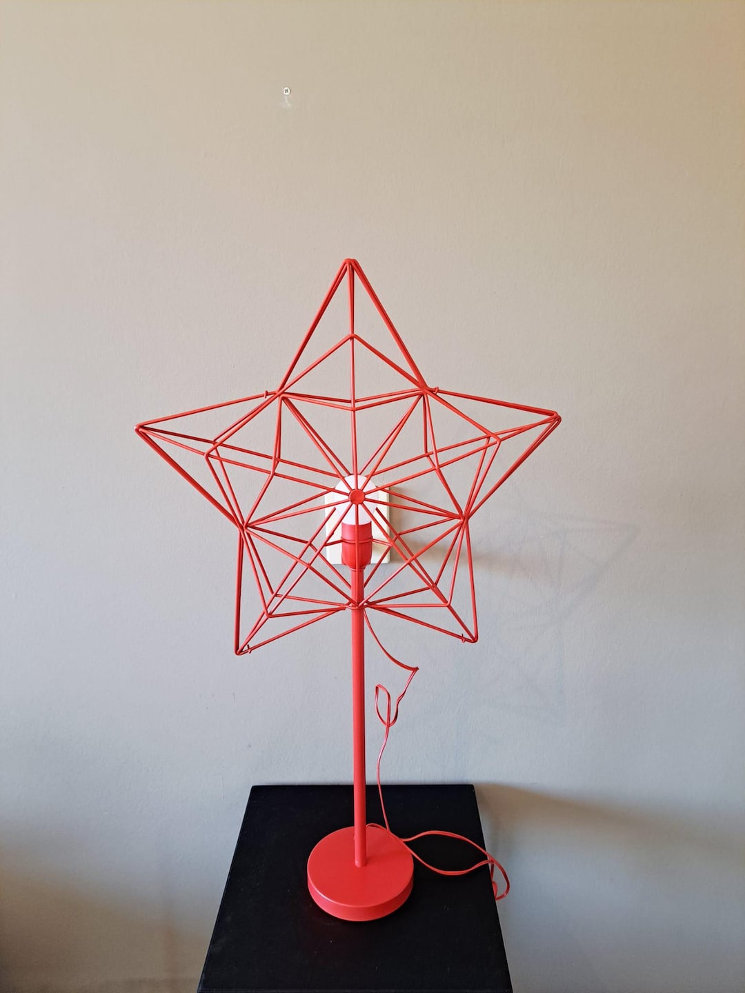 Vintage Ikea Stråla Star Lamp Red Metal Wire - Etsy